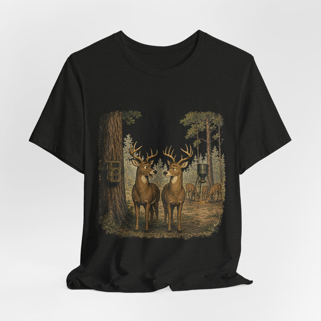 The Deer Network — Rustic Hunting Scene Graphic T-Shirt